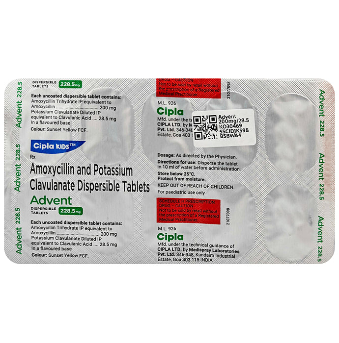 Advent 200mg/28.5mg Tablet DT