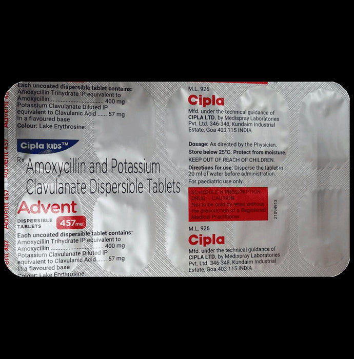 Advent 457mg Tablet DT Tangy Orange