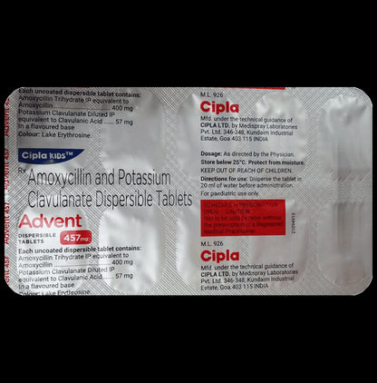 Advent 457mg Tablet DT Tangy Orange