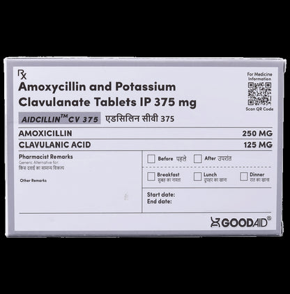 Aidcillin CV 375 Tablet - Classic Derma