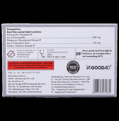 Aidcillin CV 375 Tablet