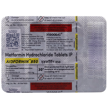 Aidformin 850 Tablet