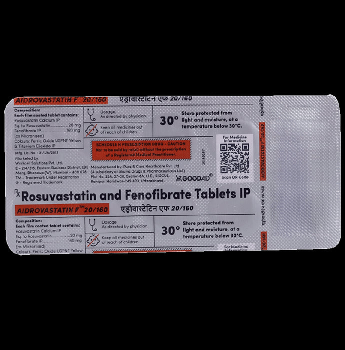 Aidrovastatin F 20/160 Tablet