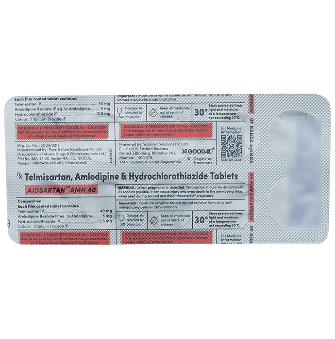 Aidsartan AMH 40 Tablet - Classic Derma