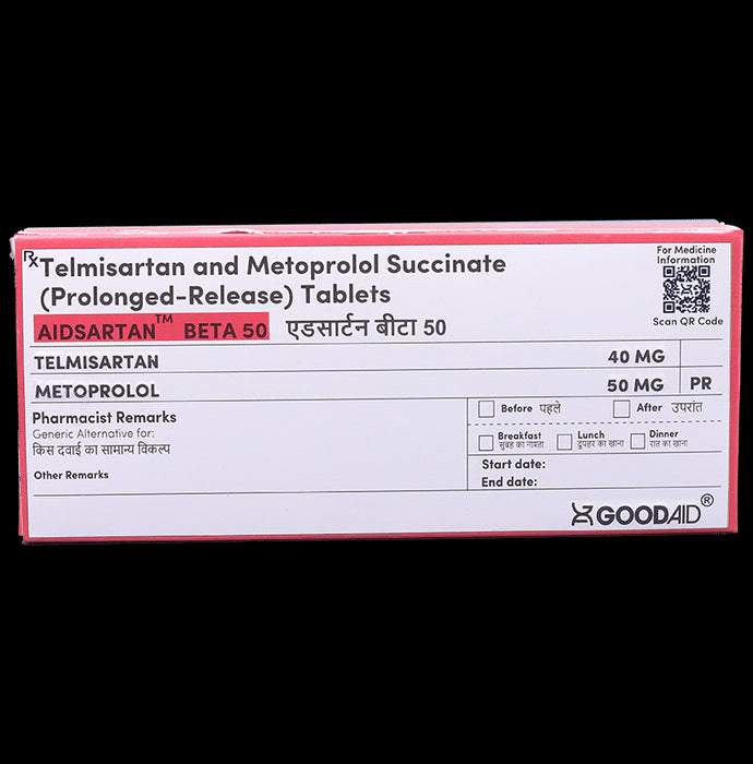 Aidsartan Beta 50 Tablet PR - Classic Derma