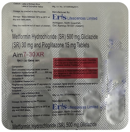 Aim7 30mg/15mg/500mg Tablet XR