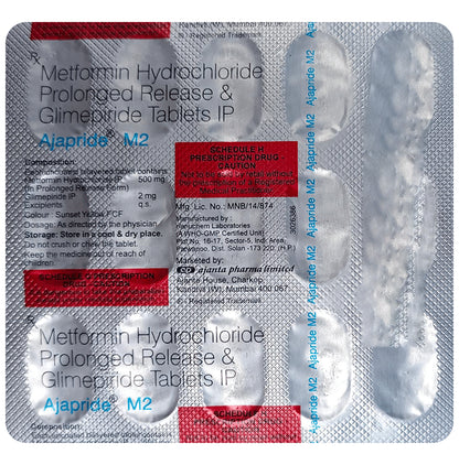 Ajapride M 2mg/500mg Tablet PR - Classic Derma