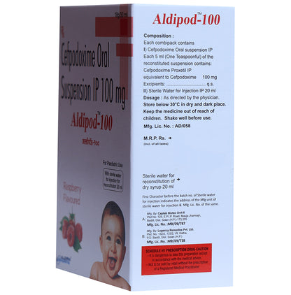Aldipod 100 Oral Suspension Raspberry