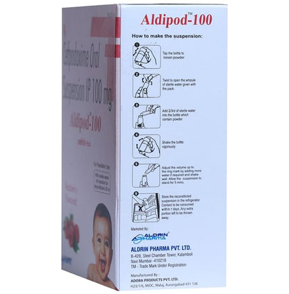 Aldipod 100 Oral Suspension Raspberry