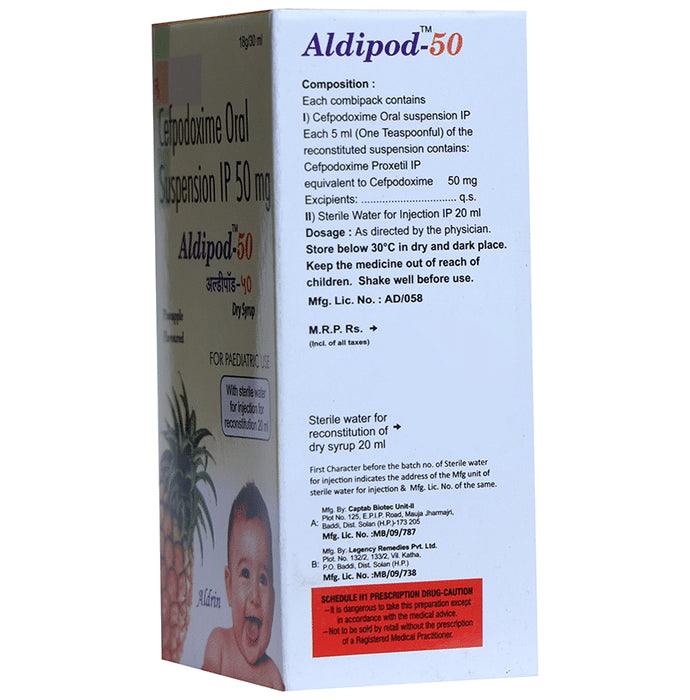Aldipod 50 Dry Syrup Pineapple