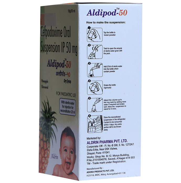Aldipod 50 Dry Syrup Pineapple
