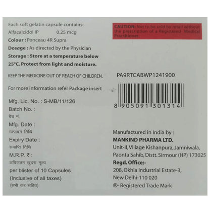 Alphadol 0.25mcg Capsule