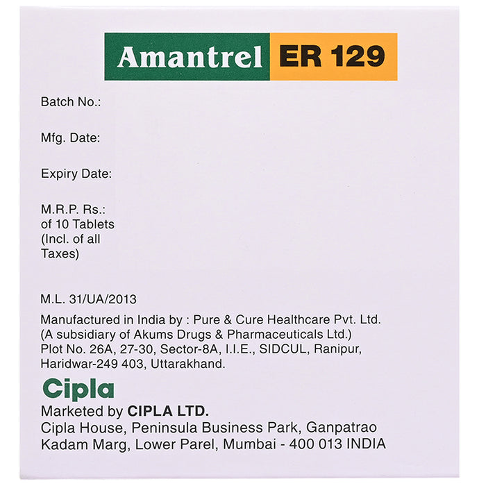 Amantrel 129mg Tablet ER