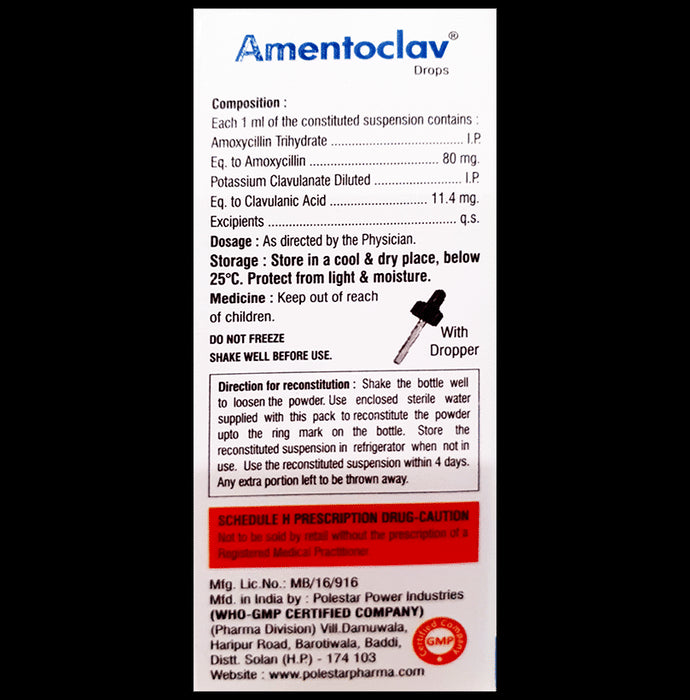 Amentoclav Oral Drops Vanilla