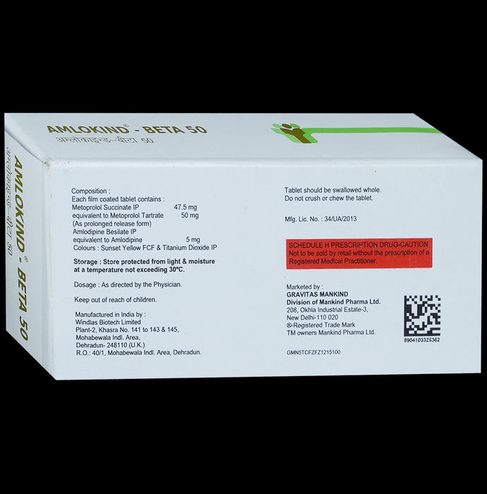 Amlokind-Beta 50 Tablet PR