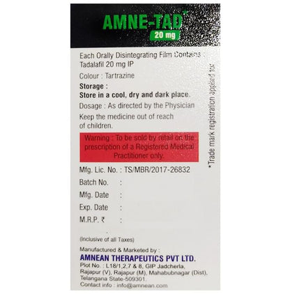 Amne-Tad 20mg Orally Disintegrating Strip