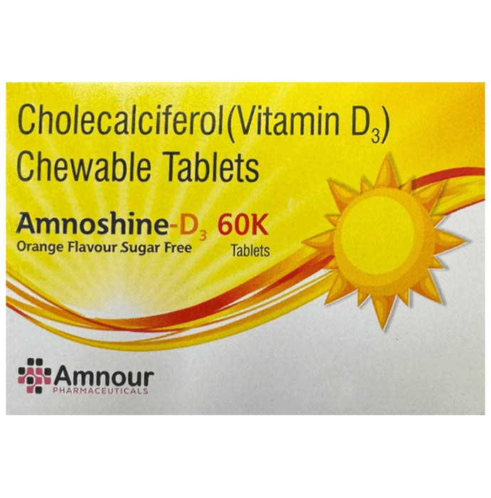 Amnoshine-D3 60K Chewable Tablet Orange Sugar Free - Classic Derma