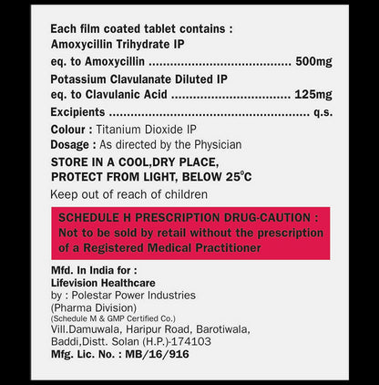 Amoxylab 625 Tablet