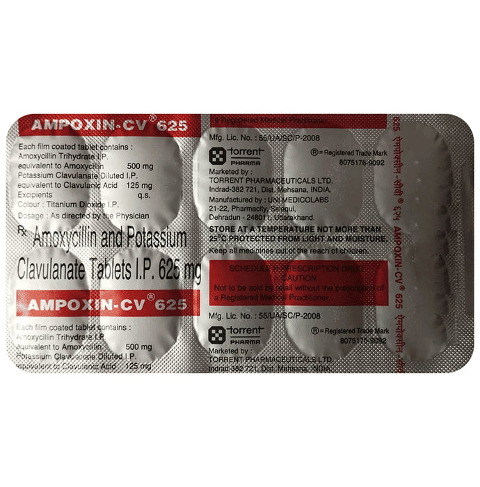 Ampoxin-CV 500mg/125mg Tablet - Classic Derma