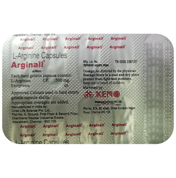 Arginall 500mg Capsule - Classic Derma