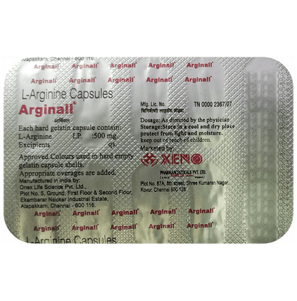 Arginall 500mg Capsule - Classic Derma