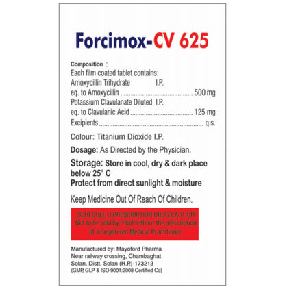 Forcimox-CV 625 Tablet
