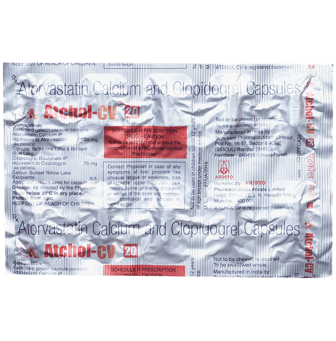 Buy Atchol CV 20mg/75mg Capsule Online | Classic Derma – Classic Derma-UAE
