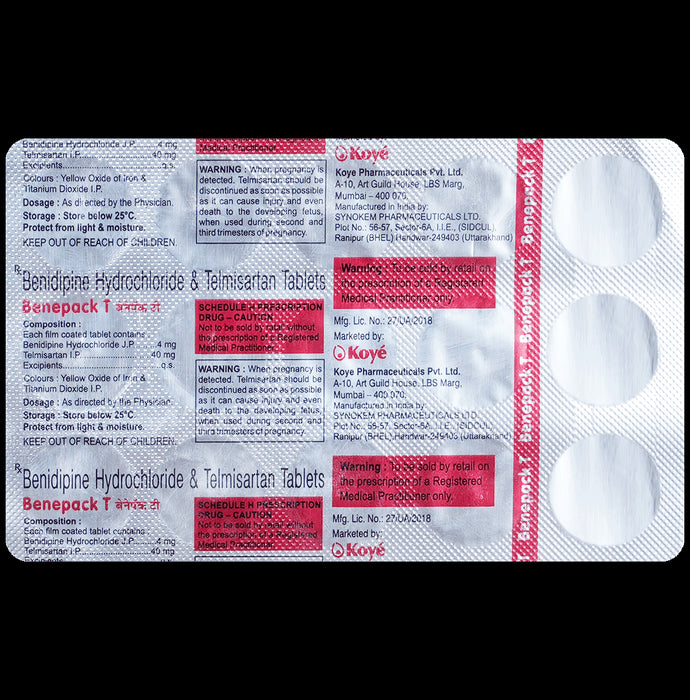 Benepack T 4mg/40mg Tablet