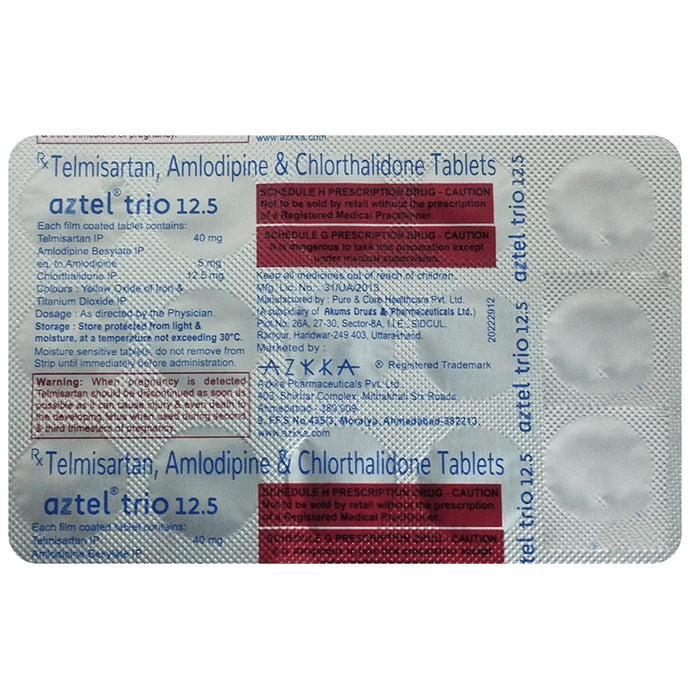 Buy Aztel Trio 40mg/5mg/12.5mg Tablet Online | Classic Derma – Classic ...