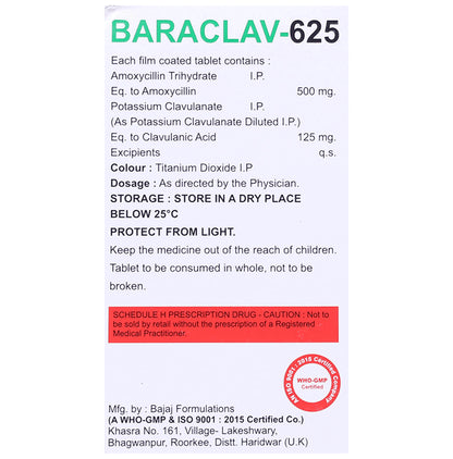 Baraclav 625 Tablet