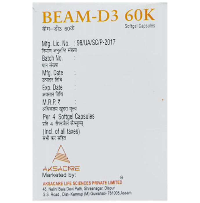 Beam-D3 60K Softgel Capsule