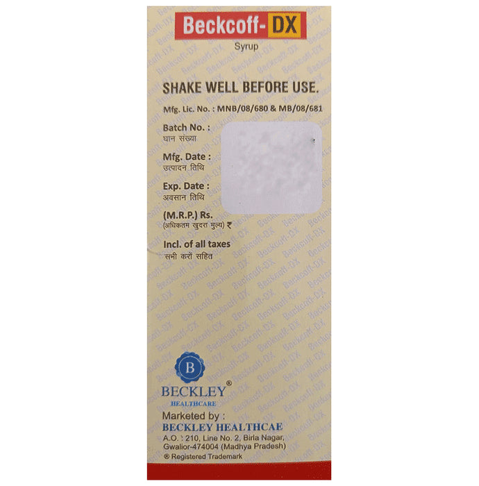 Beckoff-DX Syrup Strawberry Sugar Free