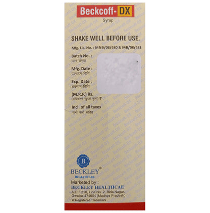 Beckoff-DX Syrup Strawberry Sugar Free