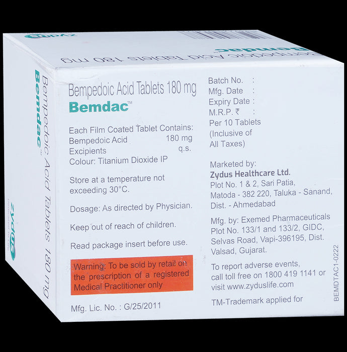 Bemdac 180mg Tablet