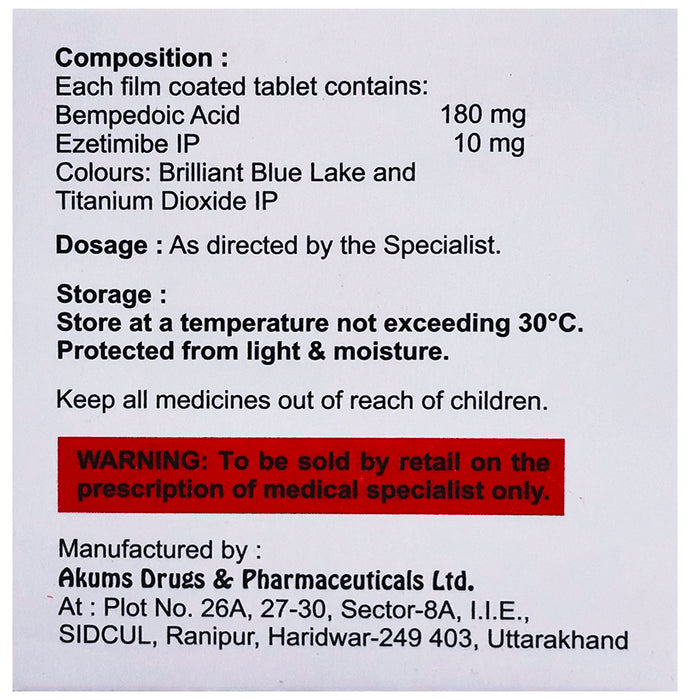 Bemzire EZ 180mg/10mg Tablet