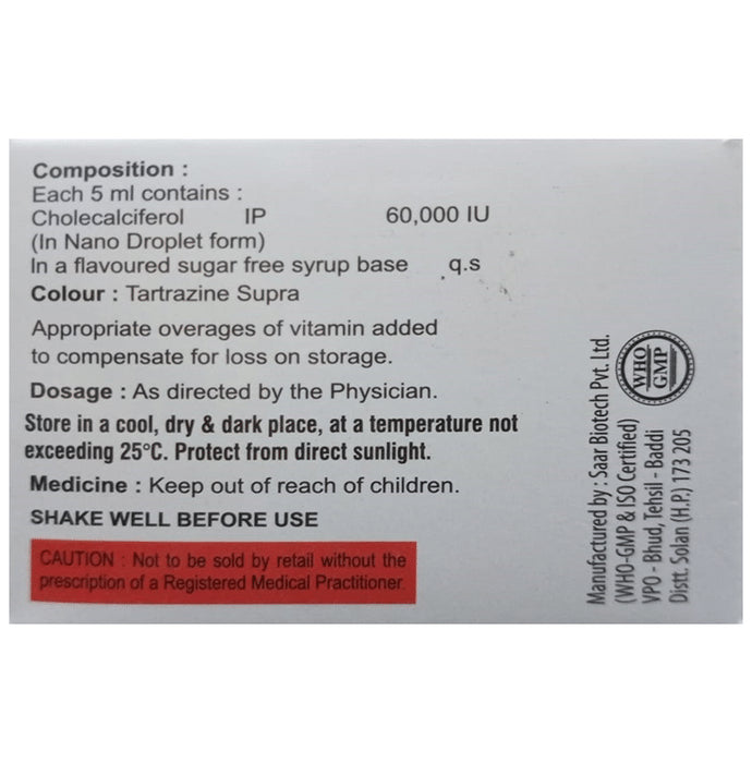 Benalvit-D3 Shots (5ml Each) Oral Solution Strawberry Sugar Free