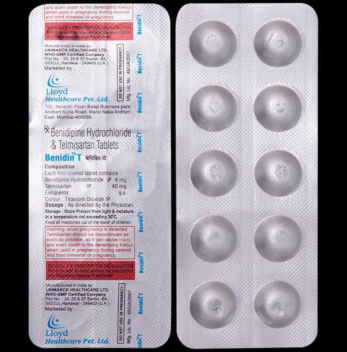 Benidin T 4mg/40mg Tablet - Classic Derma