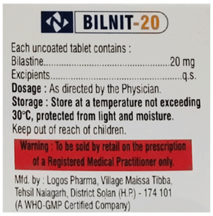 Bilnit 20 Tablet