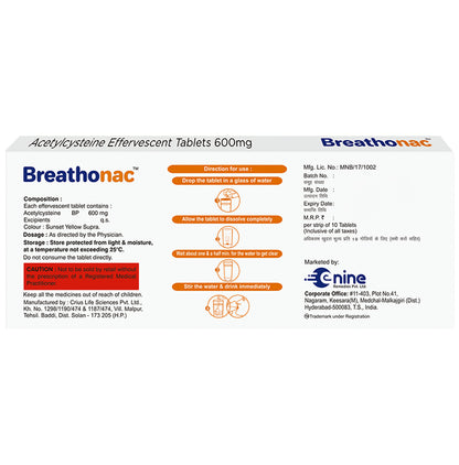 Breathonac Effervescent Tablet Orange Sugar Free
