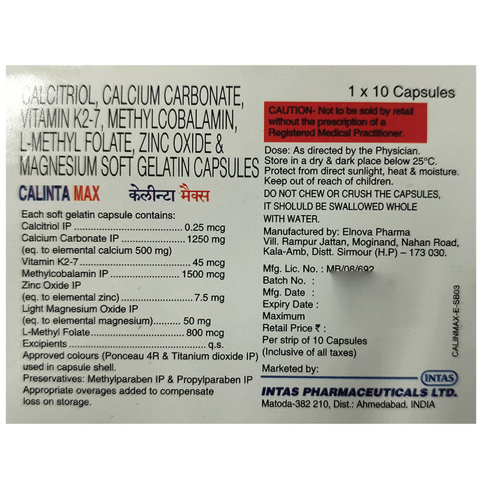 Calinta Max Soft Gelatin Capsule