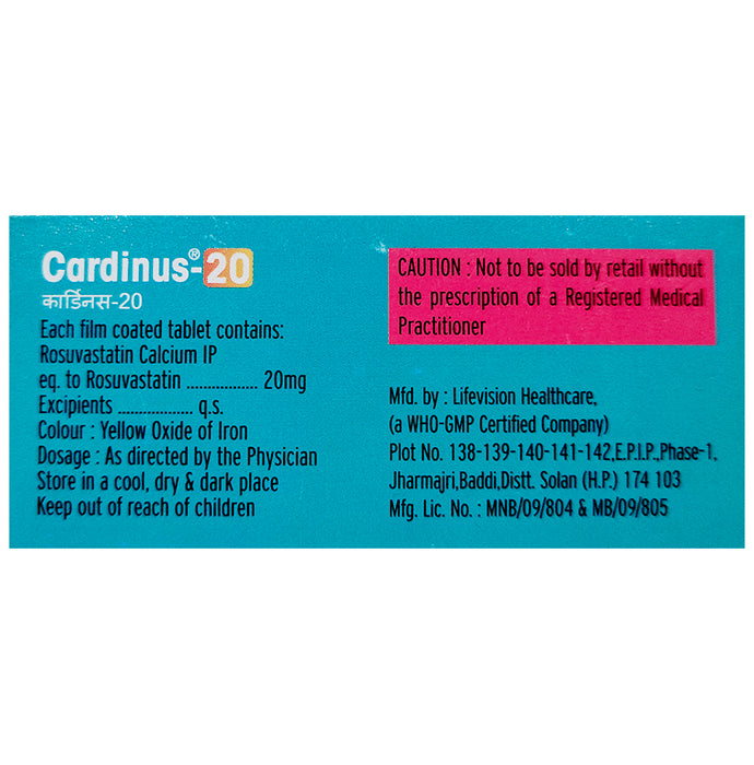 Buy Cardinus 20 Tablet Online | Classic Derma – Classic Derma-UAE