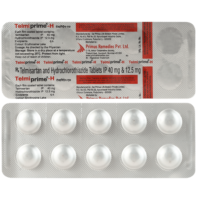 Telmiprime H 40mg/12.5mg Tablet - Classic Derma