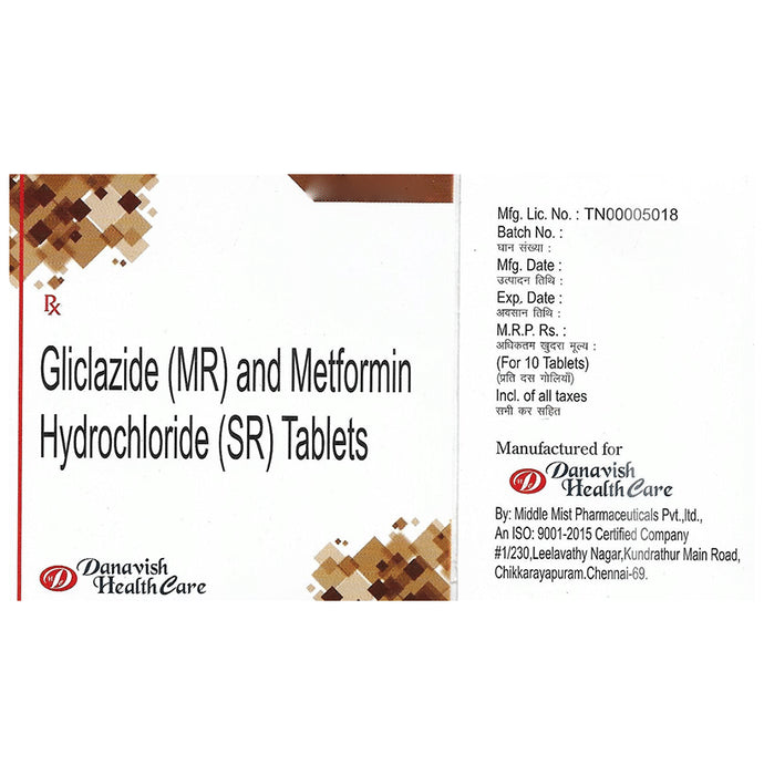 Danavish Gliclazide+Metformin 80mg/500mg Tablet MR