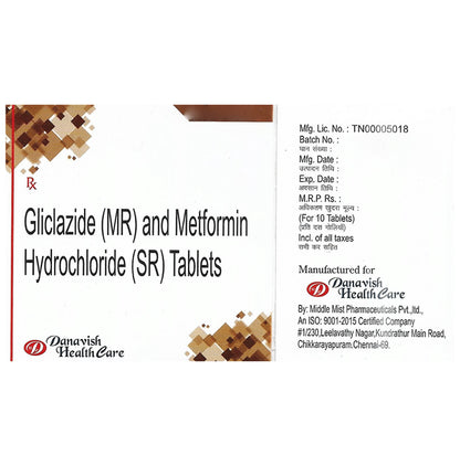 Danavish Gliclazide+Metformin 80mg/500mg Tablet MR