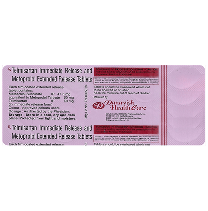Danavish Telmisartan+Metoprolol Tablet ER