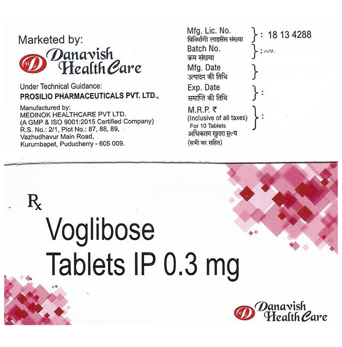 Danavish Voglibose 0.3mg Tablet