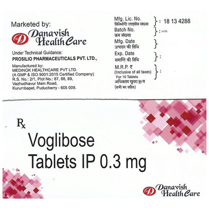 Danavish Voglibose 0.3mg Tablet