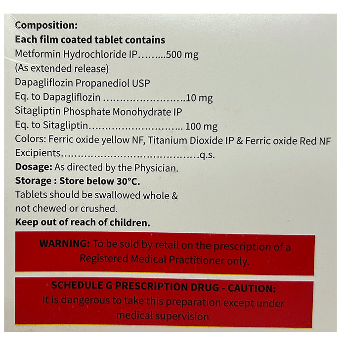 Dapahenz SM 10mg/500mg/100mg Tablet