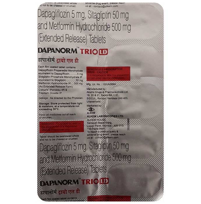 Dapanorm Trio LD 5mg/500mg/50mg Tablet - Classic Derma