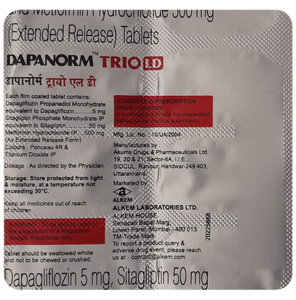Dapanorm Trio LD 5mg/500mg/50mg Tablet